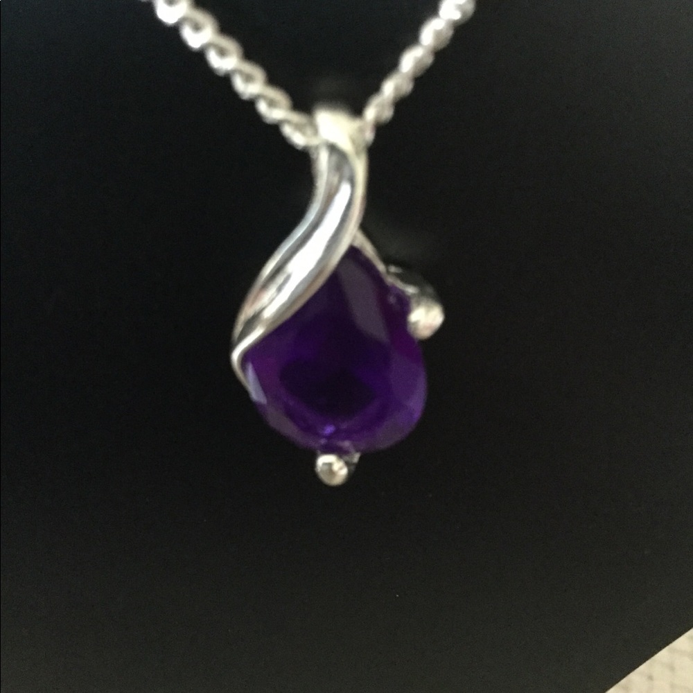 £9.2 silver amethyst necklace